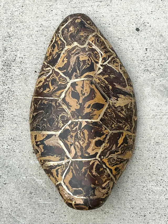 Vintage Italian Scagliola Pigmented Plaster Turtle Shell - Plaster, 15W x 23.75H — additional photo 5