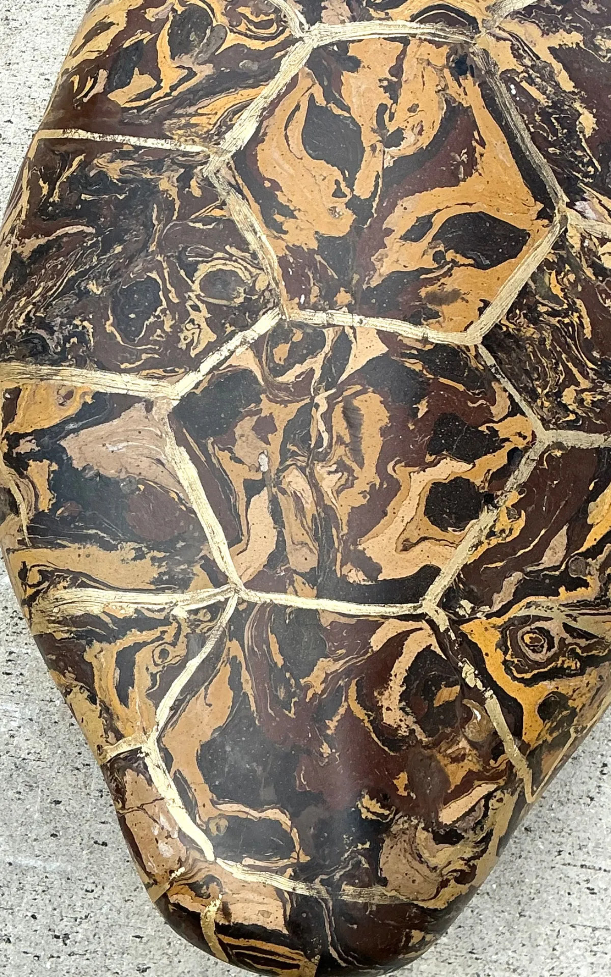 Vintage Italian Scagliola Pigmented Plaster Turtle Shell - Plaster, 15W x 23.75H — additional photo 3