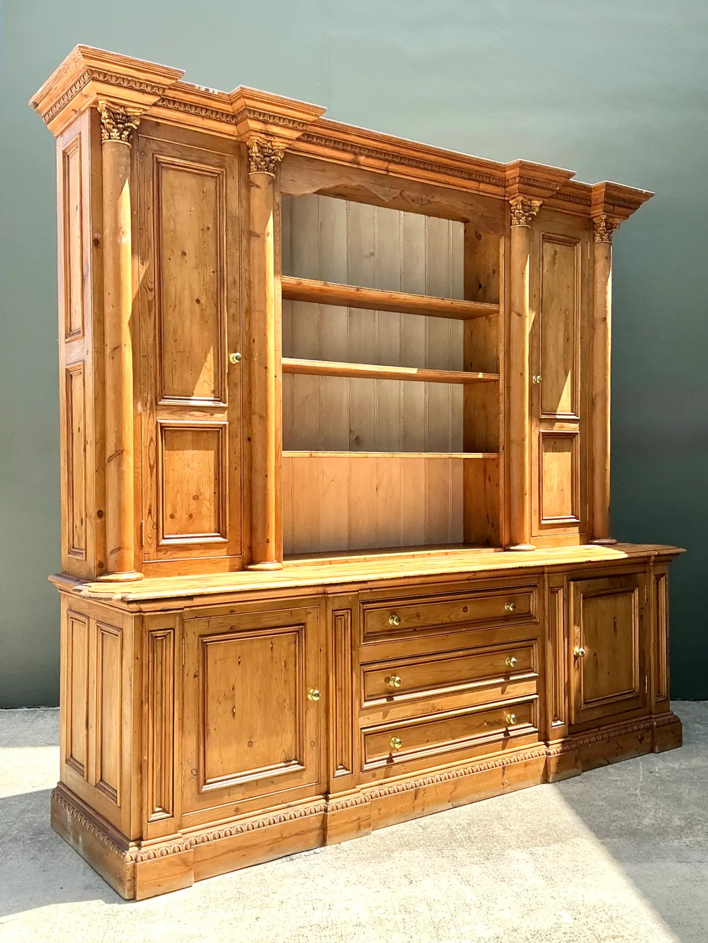 Vintage Monumental Rustic Pine Hutch — additional photo 4