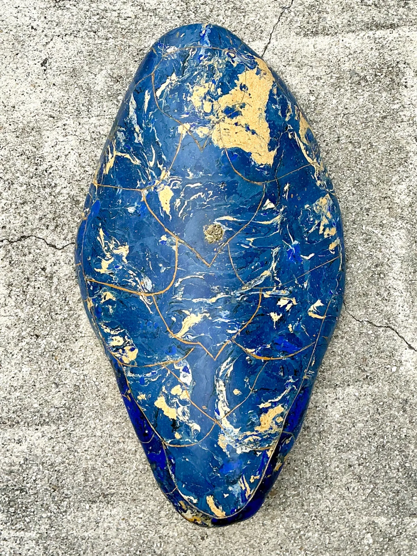 Vintage Italian Scagliola Pigmented Plaster Turtle Shell - Plaster, 15W x 24.75H — additional photo 2