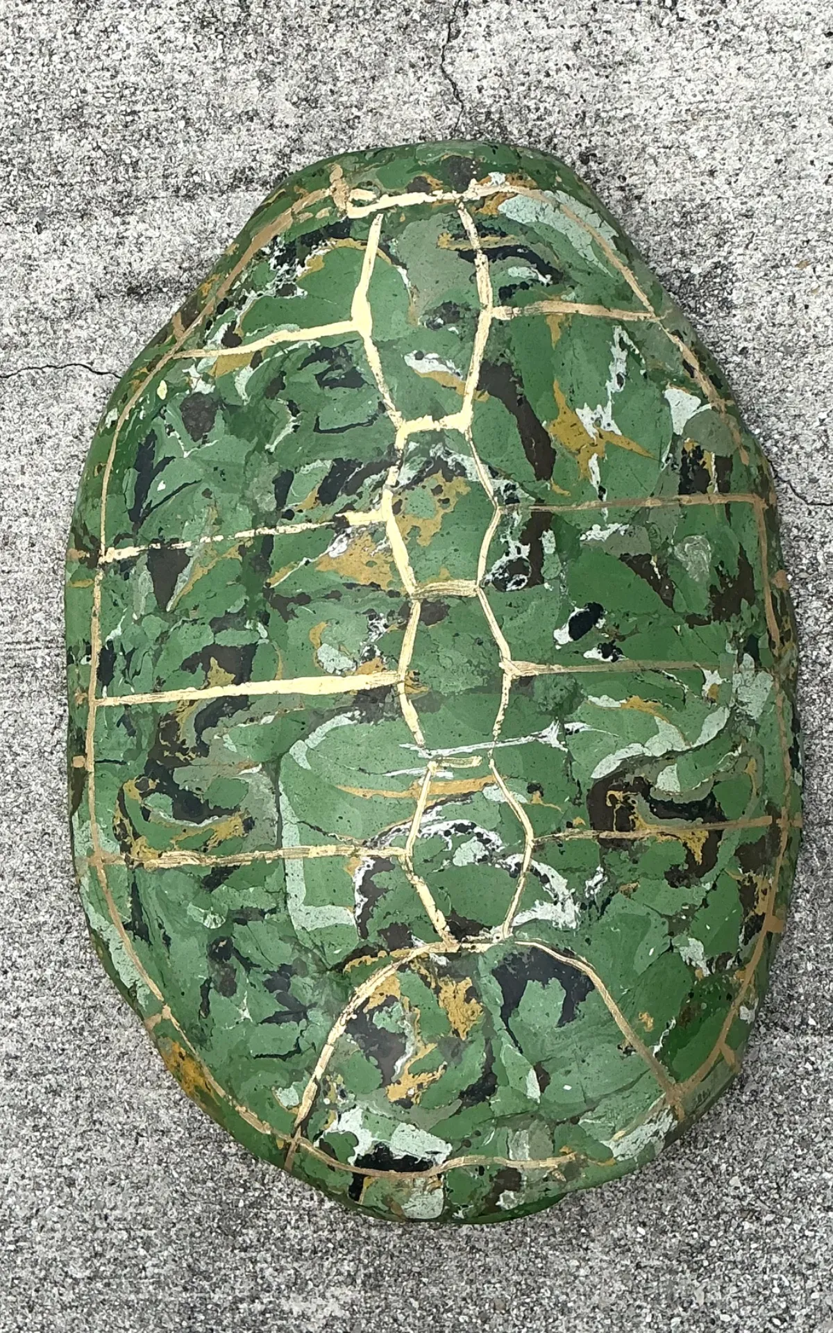 Vintage Italian Scagliola Pigmented Plaster Turtle Shell - 18W x 24.25H - Top view