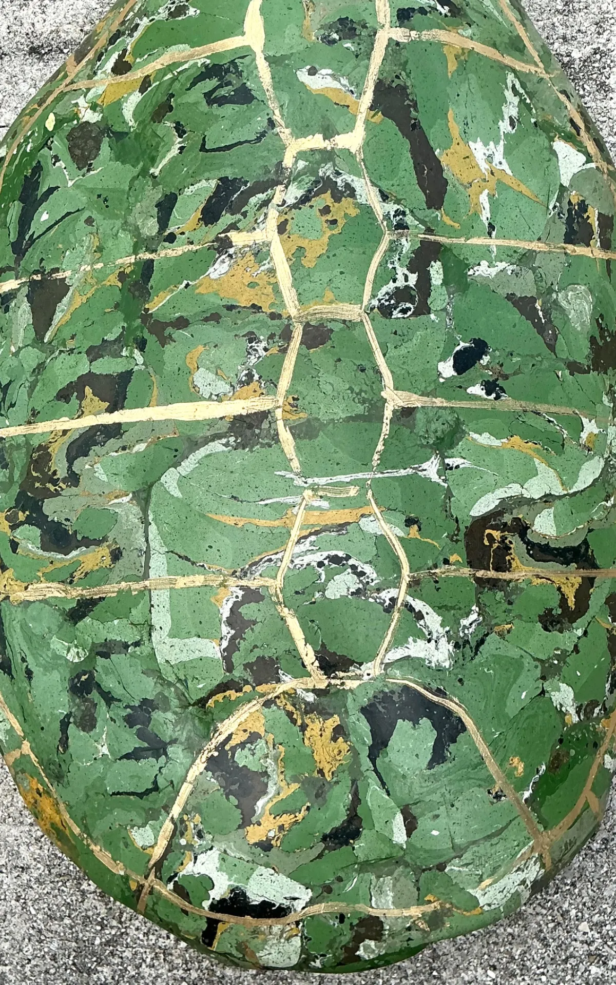 Vintage Italian Scagliola Pigmented Plaster Turtle Shell - 18W x 24.25H - Close-up view