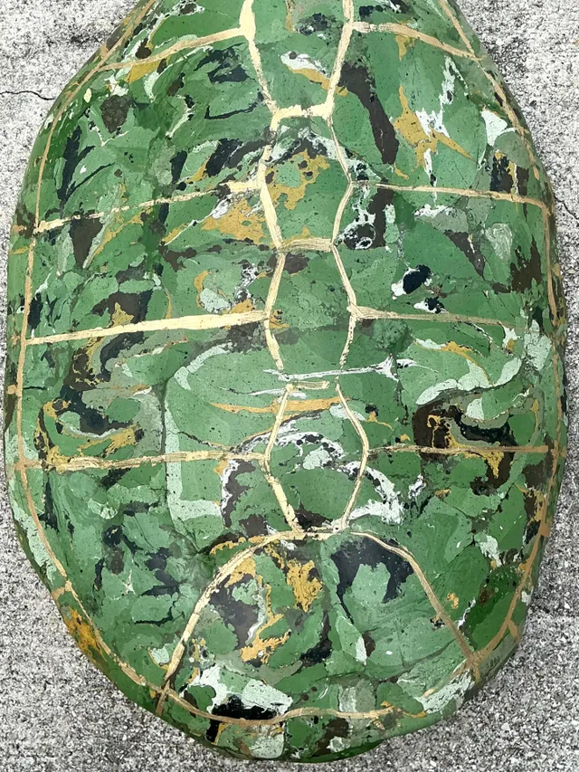 Vintage Italian Scagliola Pigmented Plaster Turtle Shell - 18W x 24.25H — additional photo 6