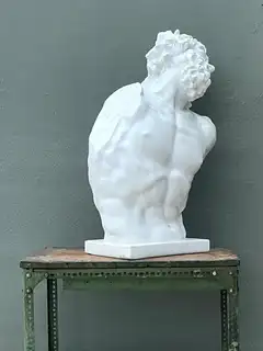 Vintage Classical Ceramic Bust Sculpture Of Laocoön - Back view