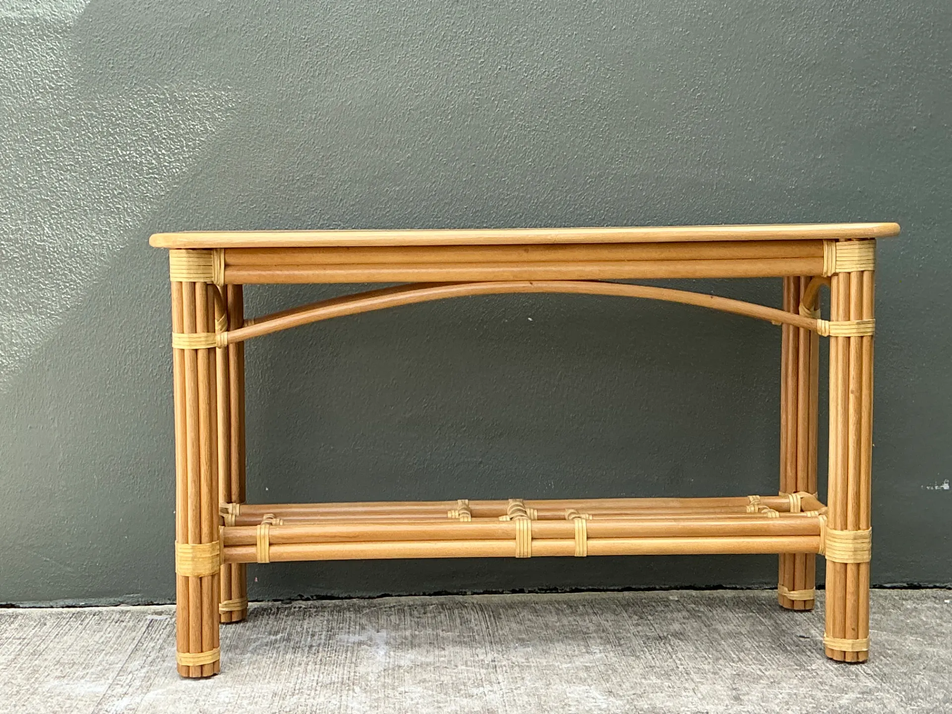Vintage Rattan Console Table — additional photo 1