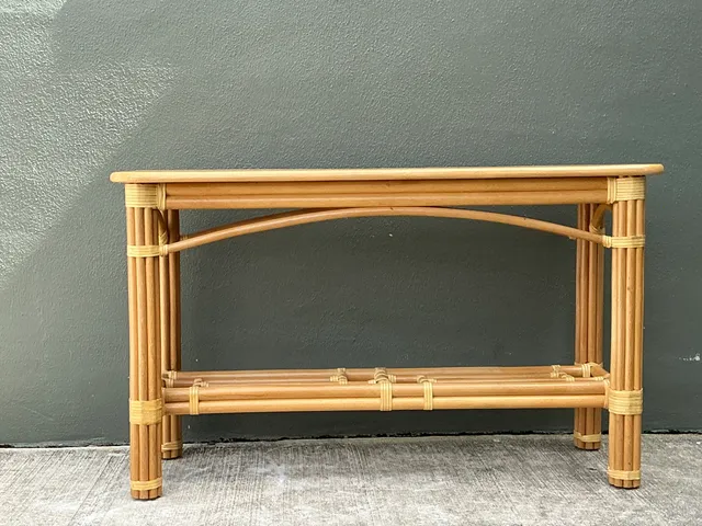 Vintage Rattan Console Table — additional photo 1