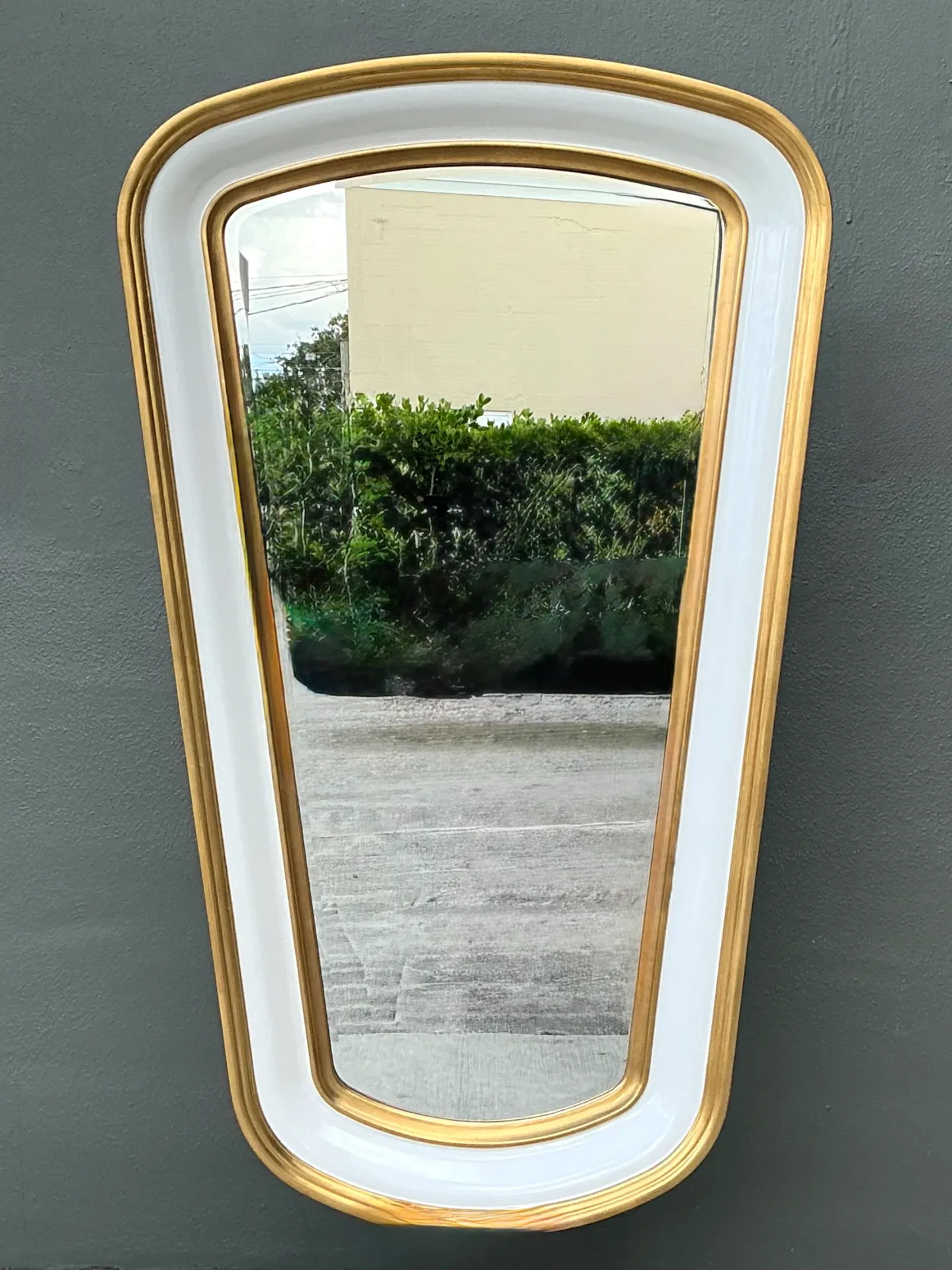Vintage Gold Tipped White Lacquer Mirrors - Set of Two — additional photo 4