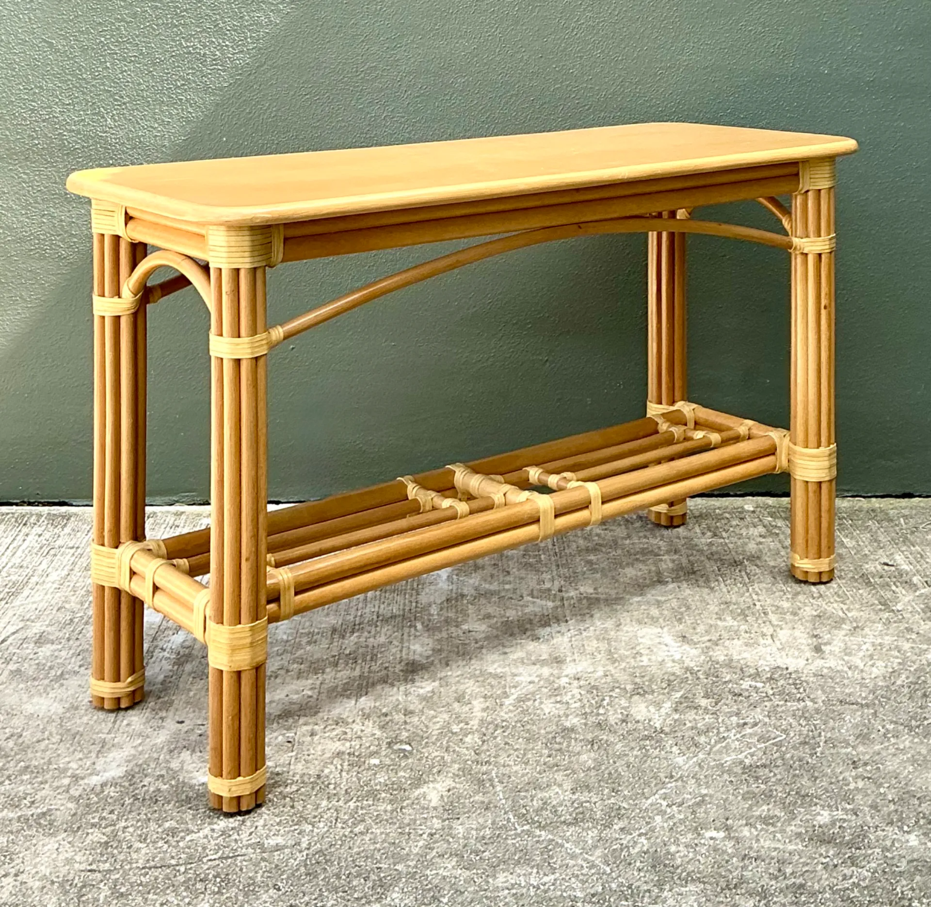 Vintage Rattan Console Table — additional photo 6