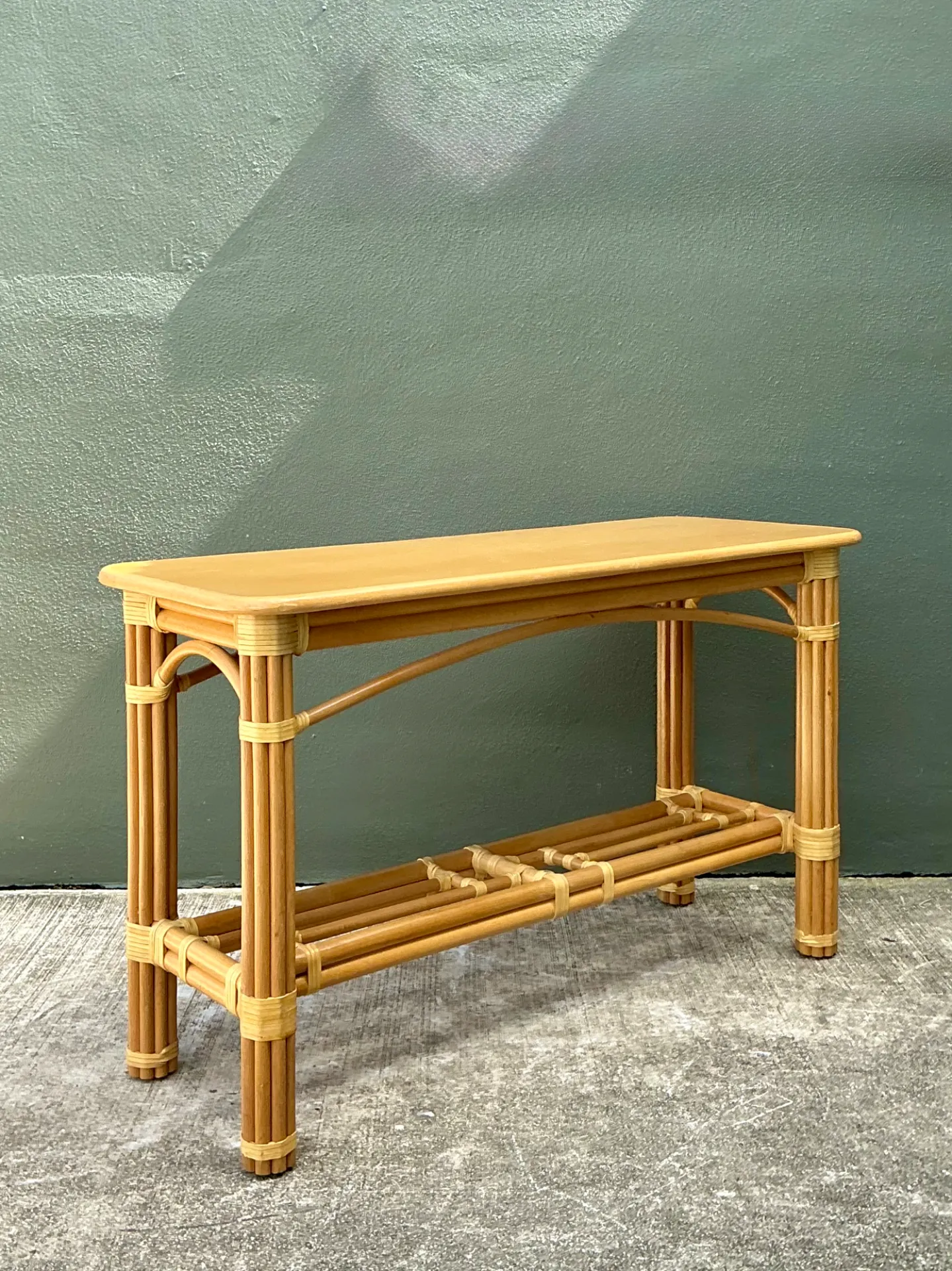 Vintage Rattan Console Table — additional photo 4