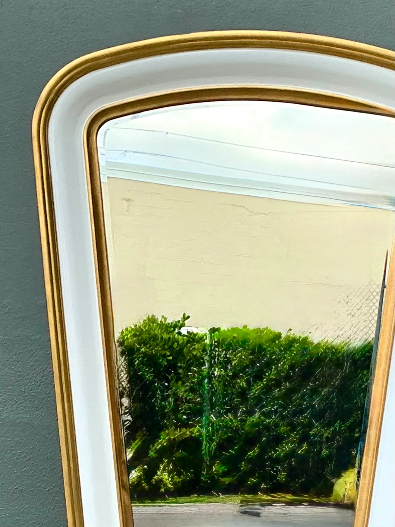 Vintage Gold Tipped White Lacquer Mirrors - Set of Two — additional photo 3