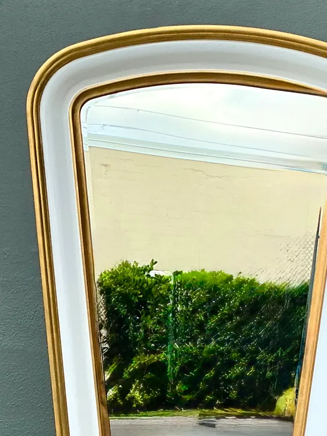 Vintage Gold Tipped White Lacquer Mirrors - Set of Two — additional photo 3