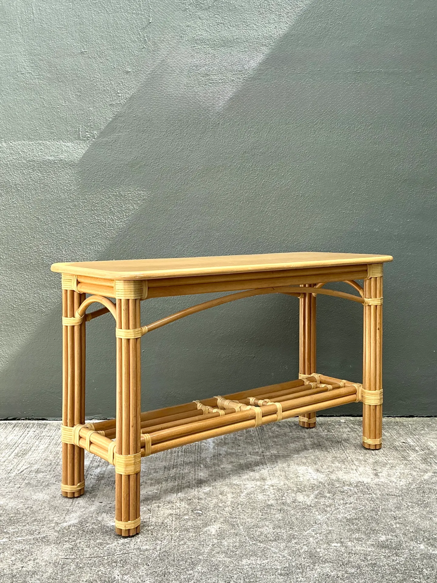 Vintage Rattan Console Table — additional photo 2