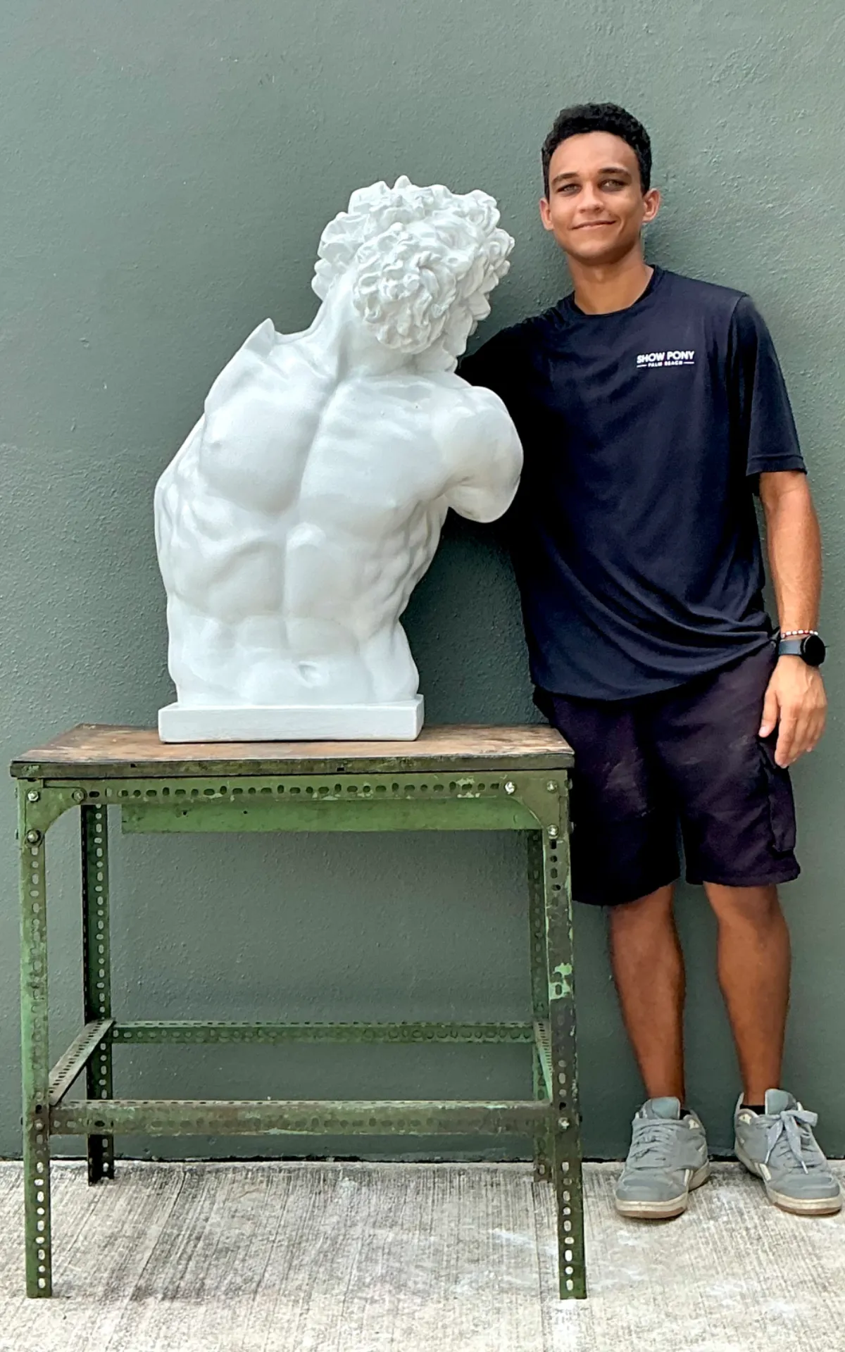Vintage Classical Ceramic Bust Sculpture Of Laocoön - Top view