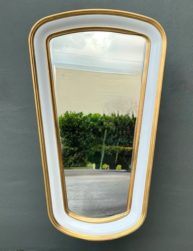 Vintage Gold Tipped White Lacquer Mirrors - Set of Two — additional photo 7