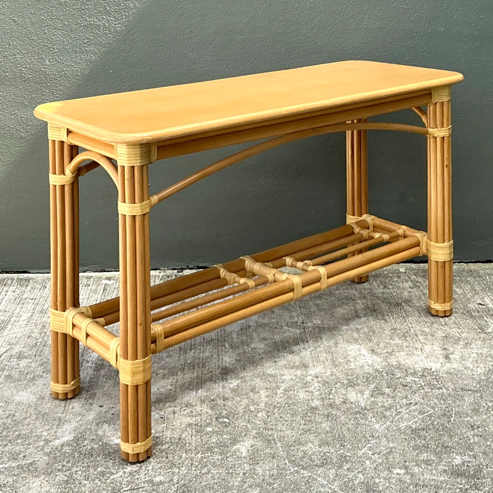 Vintage Rattan Console Table — additional photo 7