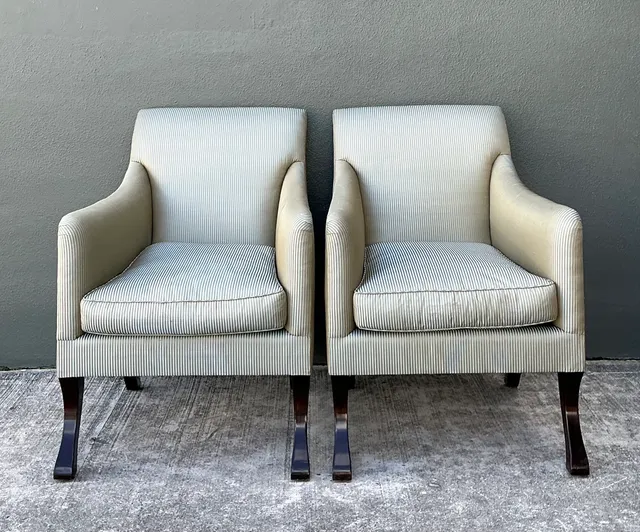 Vintage Rose Tarlow Melrose House “Sabre Leg” Lounge Chairs - A Pair — additional photo 6
