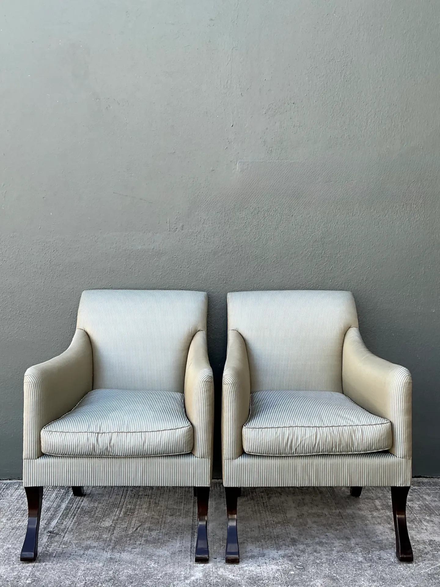 Vintage Rose Tarlow Melrose House “Sabre Leg” Lounge Chairs - A Pair — additional photo 4