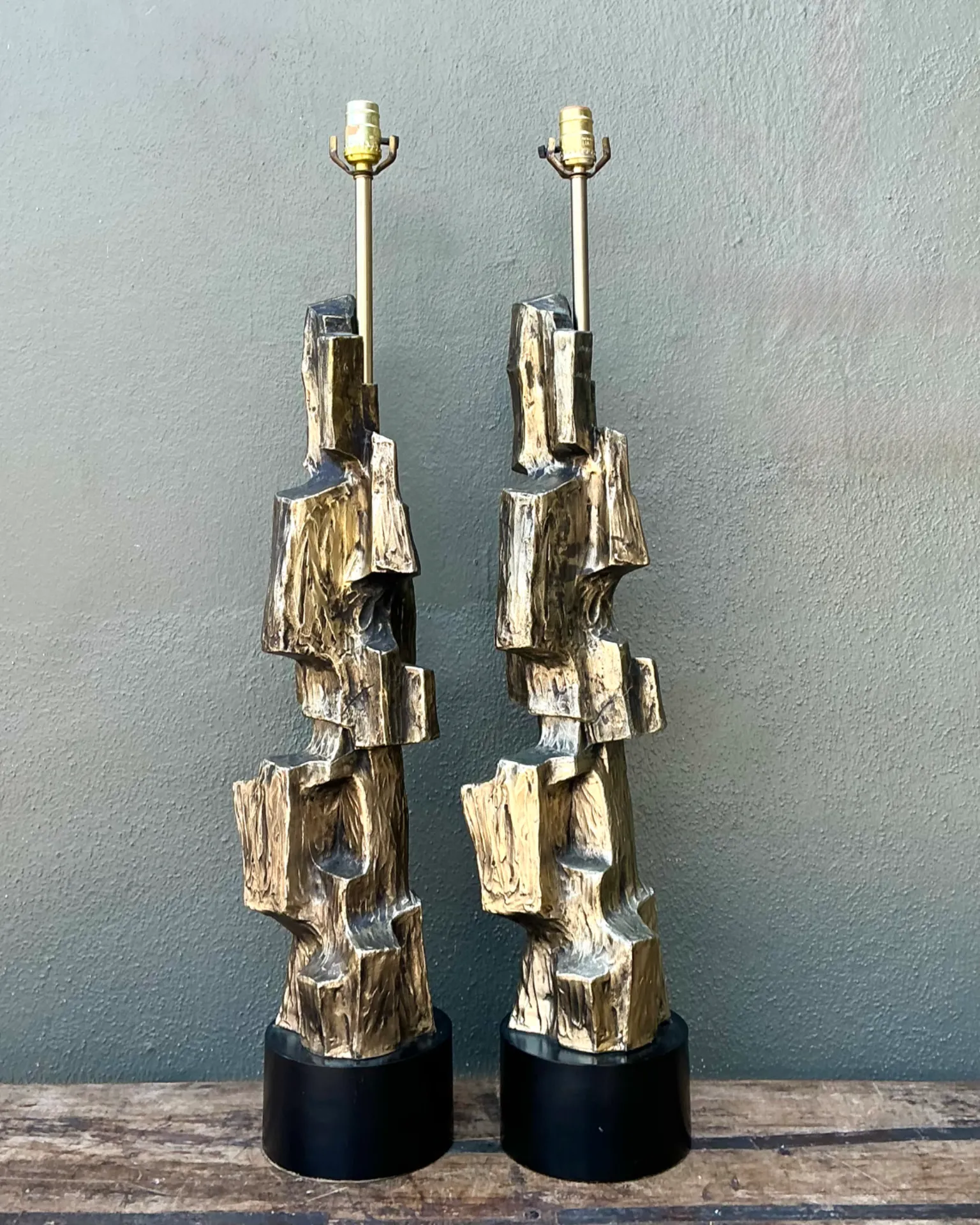Vintage Brutalist Richard Barr For Laurel Lamps - Pair — additional photo 2