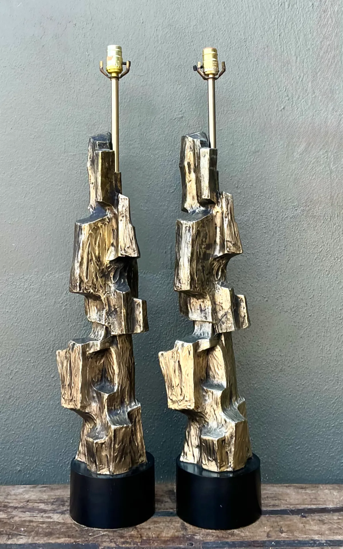 Vintage Brutalist Richard Barr For Laurel Lamps - Pair — additional photo 2
