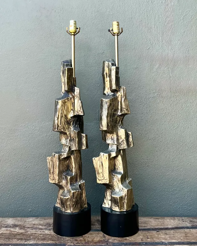 Vintage Brutalist Richard Barr For Laurel Lamps - Pair — additional photo 2