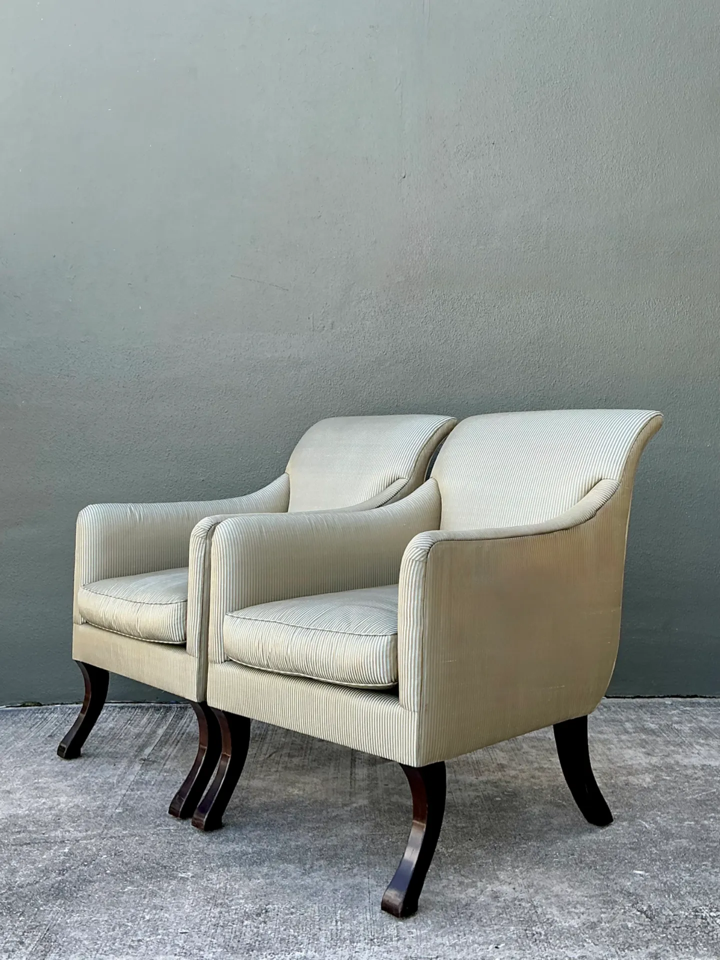Vintage Rose Tarlow Melrose House “Sabre Leg” Lounge Chairs - A Pair — additional photo 2