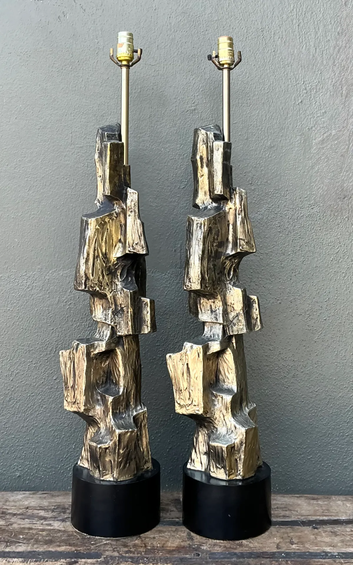 Vintage Brutalist Richard Barr For Laurel Lamps - Pair — additional photo 6