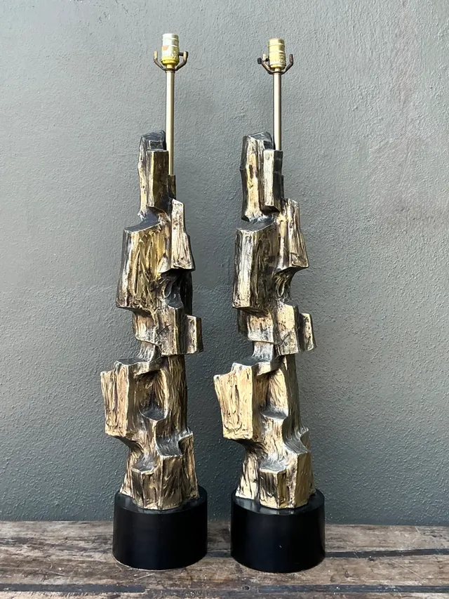 Vintage Brutalist Richard Barr For Laurel Lamps - Pair — additional photo 6
