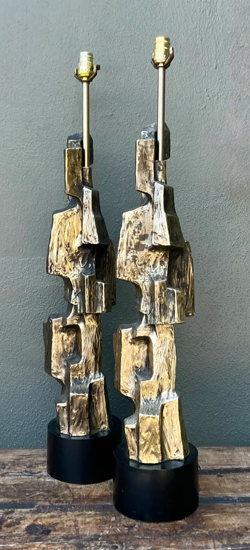 Vintage Brutalist Richard Barr For Laurel Lamps - Pair
