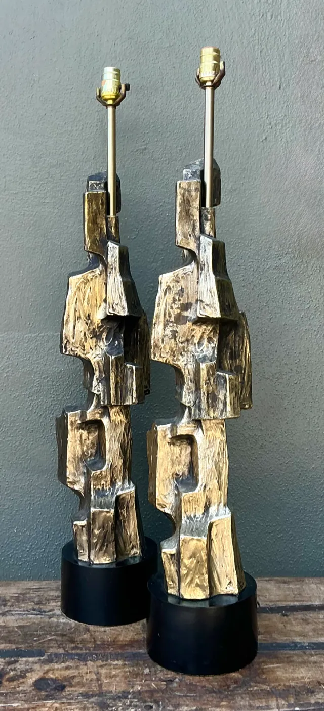 Vintage Brutalist Richard Barr For Laurel Lamps - Pair — additional photo 1