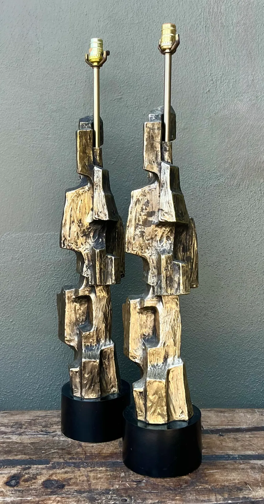 Vintage Brutalist Richard Barr For Laurel Lamps - Pair — additional photo 3