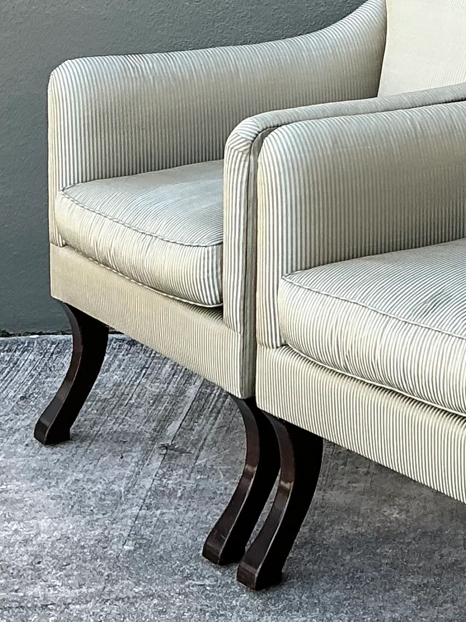 Vintage Rose Tarlow Melrose House “Sabre Leg” Lounge Chairs - A Pair — additional photo 5