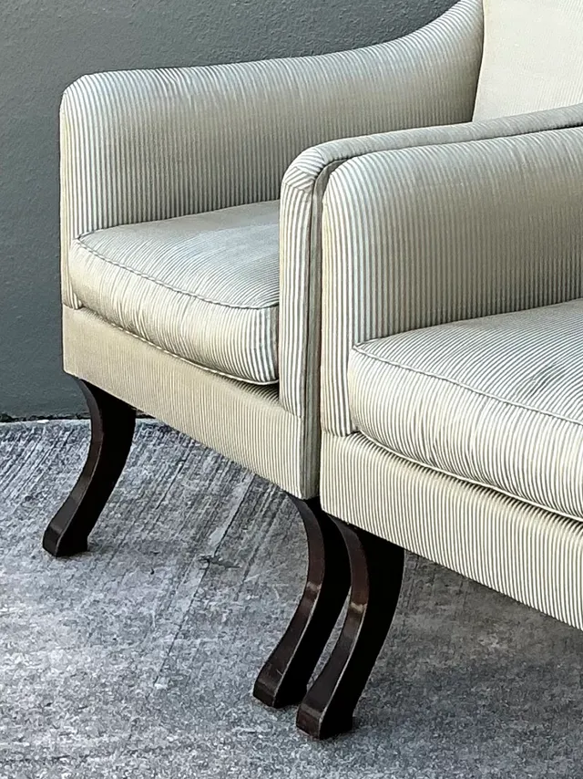 Vintage Rose Tarlow Melrose House “Sabre Leg” Lounge Chairs - A Pair — additional photo 5