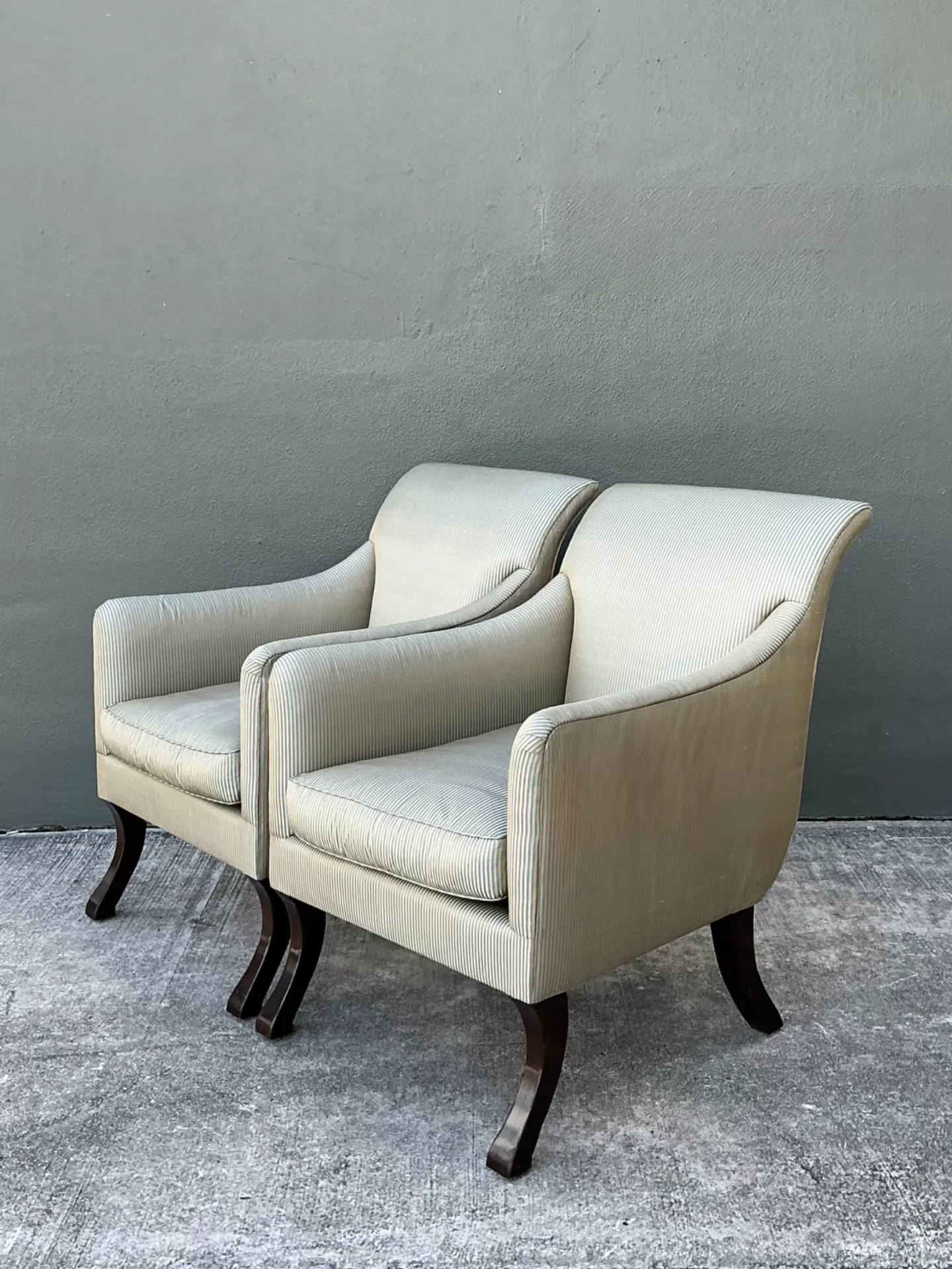Vintage Rose Tarlow Melrose House “Sabre Leg” Lounge Chairs - A Pair — additional photo 7