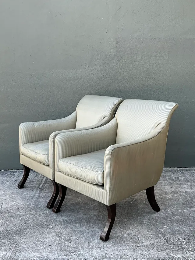 Vintage Rose Tarlow Melrose House “Sabre Leg” Lounge Chairs - A Pair — additional photo 7
