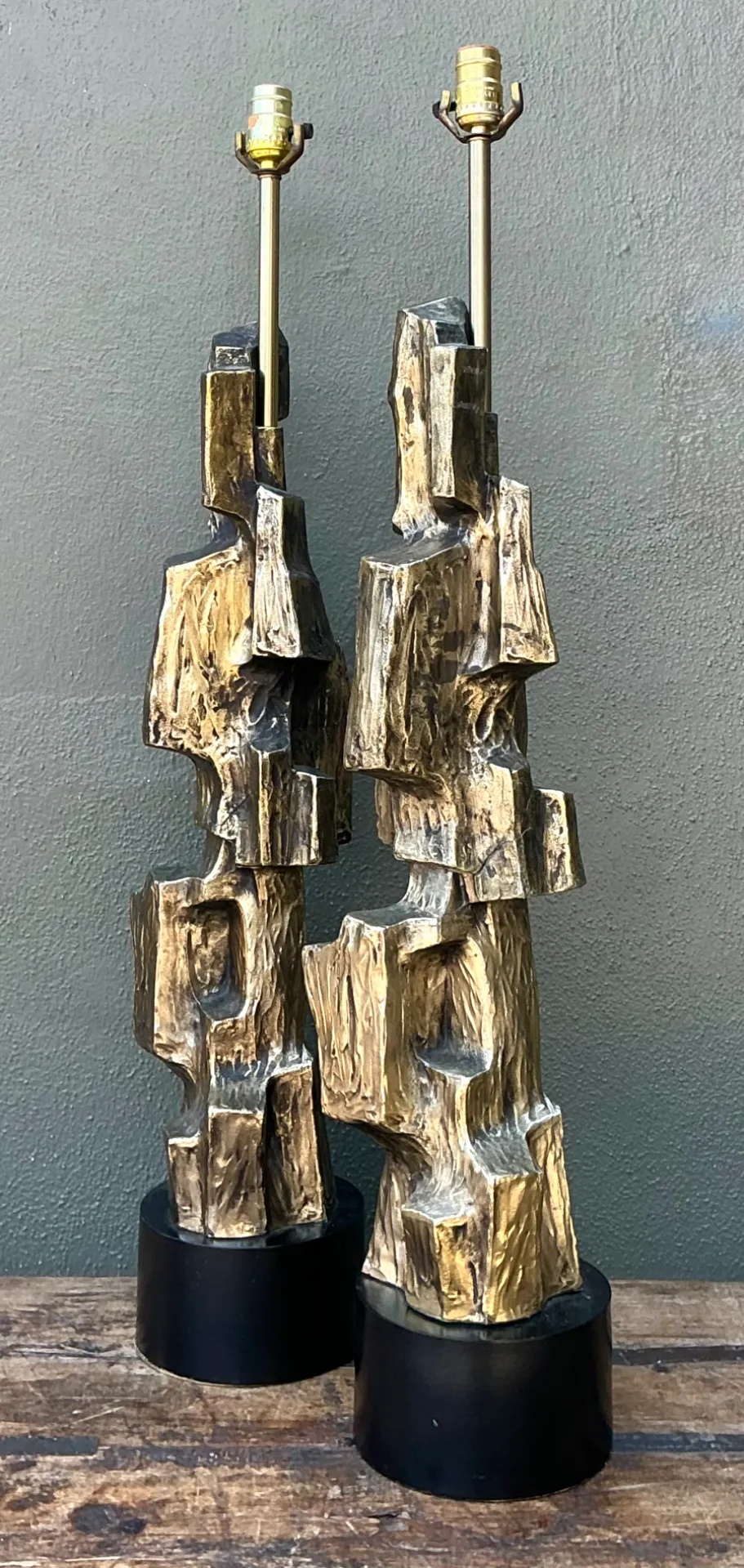 Vintage Brutalist Richard Barr For Laurel Lamps - Pair — additional photo 8