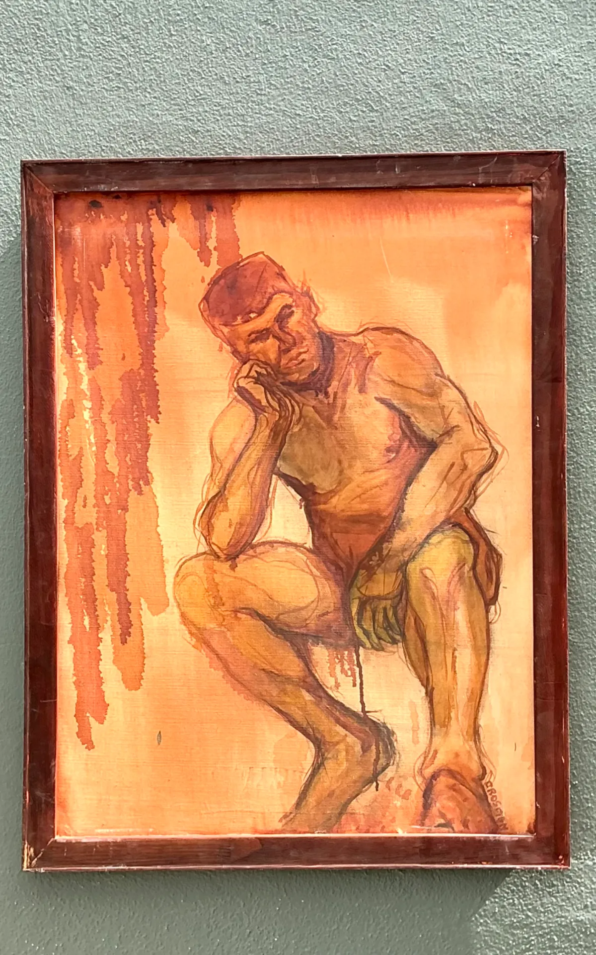 Vintage Figurative Oil Painting on Canvas — additional photo 2