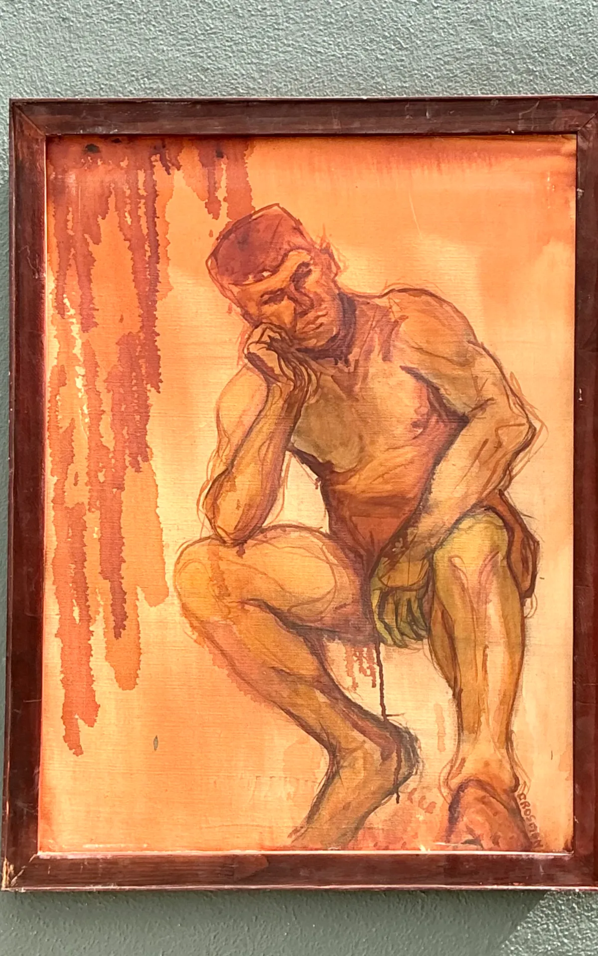 Vintage Figurative Oil Painting on Canvas — additional photo 5