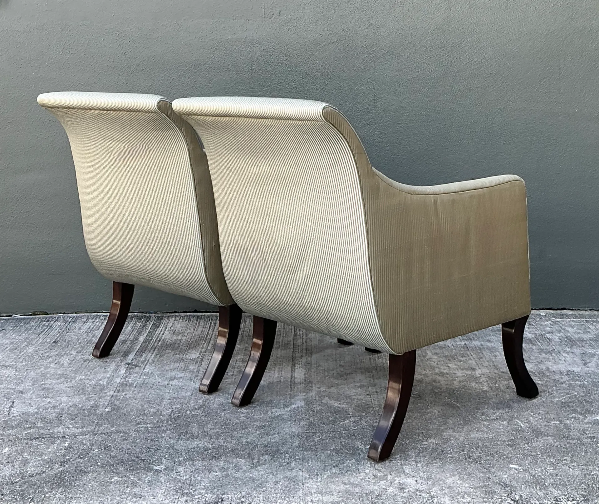 Vintage Rose Tarlow Melrose House “Sabre Leg” Lounge Chairs - A Pair — additional photo 3