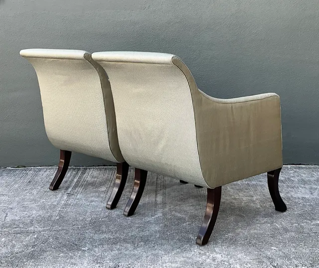 Vintage Rose Tarlow Melrose House “Sabre Leg” Lounge Chairs - A Pair — additional photo 3