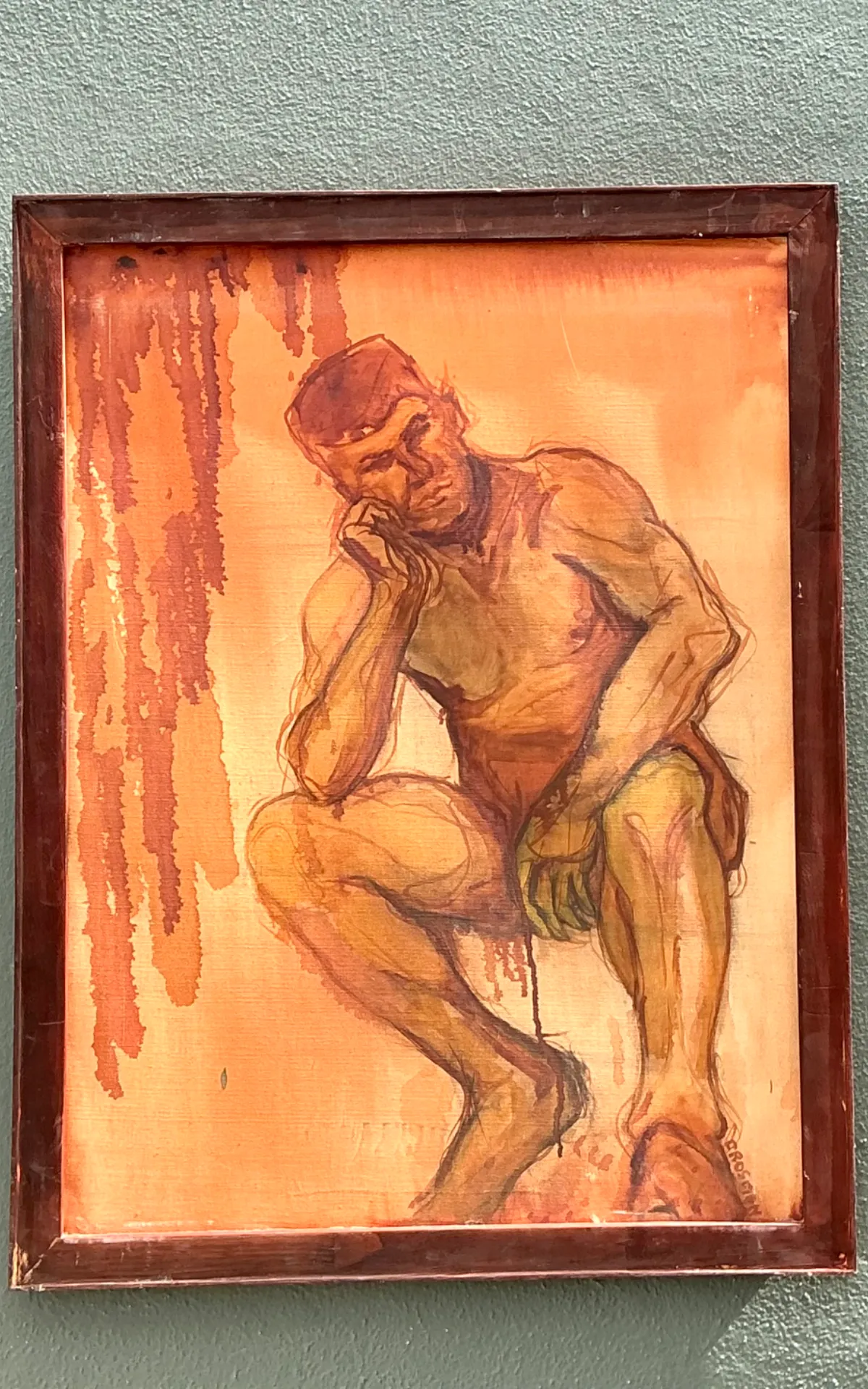 Vintage Figurative Oil Painting on Canvas — additional photo 6