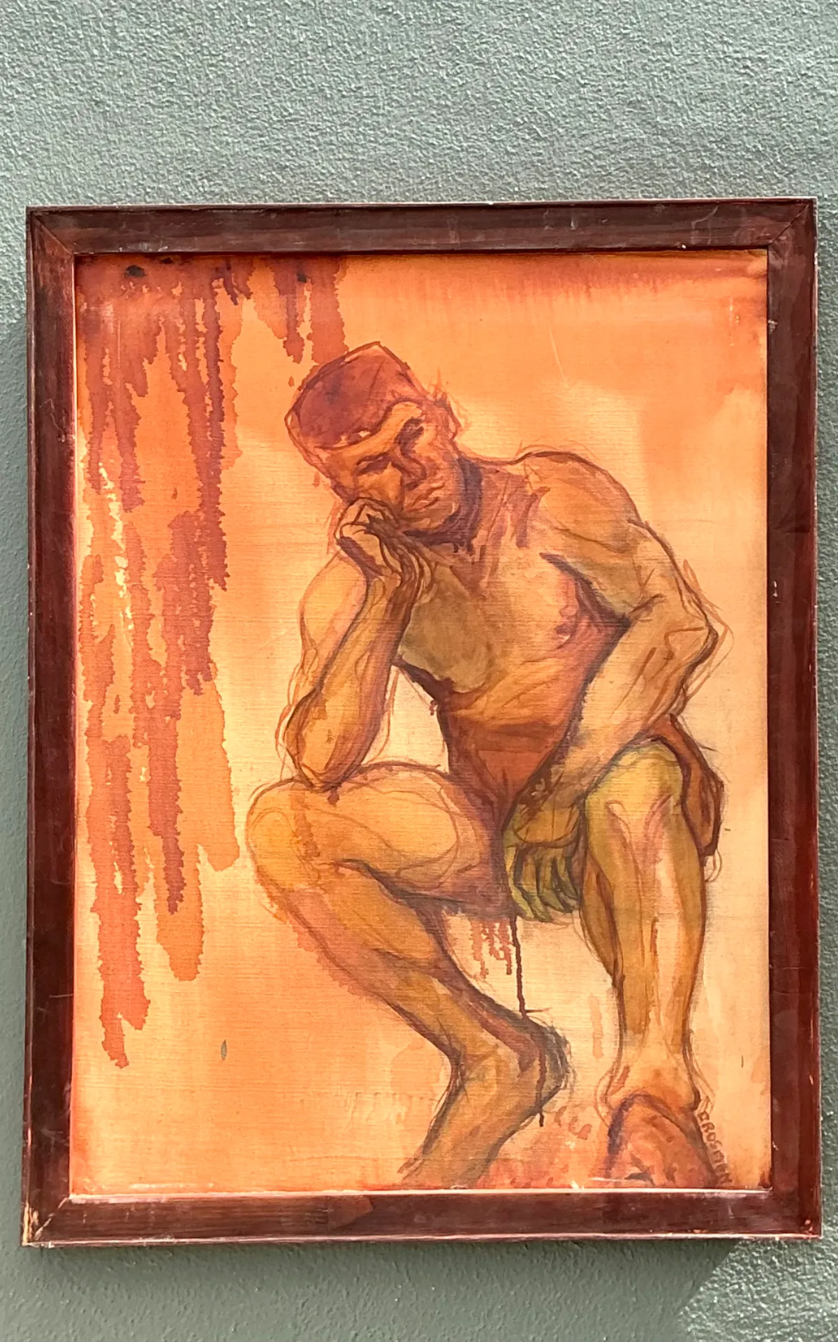 Vintage Figurative Oil Painting on Canvas — additional photo 1