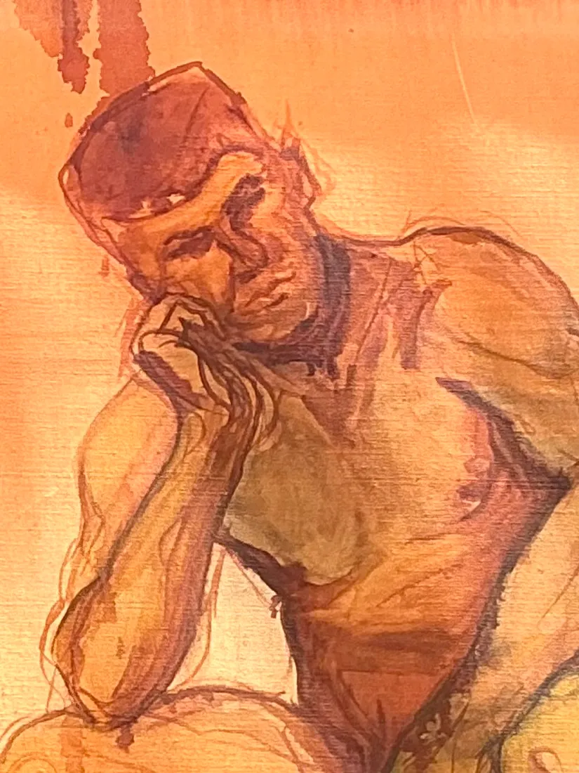 Vintage Figurative Oil Painting on Canvas — additional photo 4