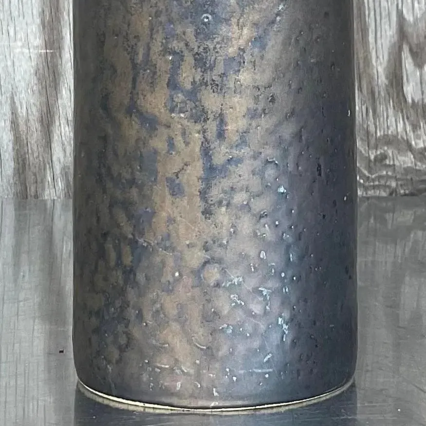 Vintage Brutalist Sculptural Black Studio Pottery Vase — additional photo 6