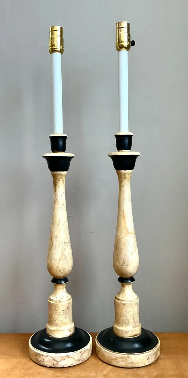 Vintage Sarreid Candlestick Lamps - A Pair — additional photo 4