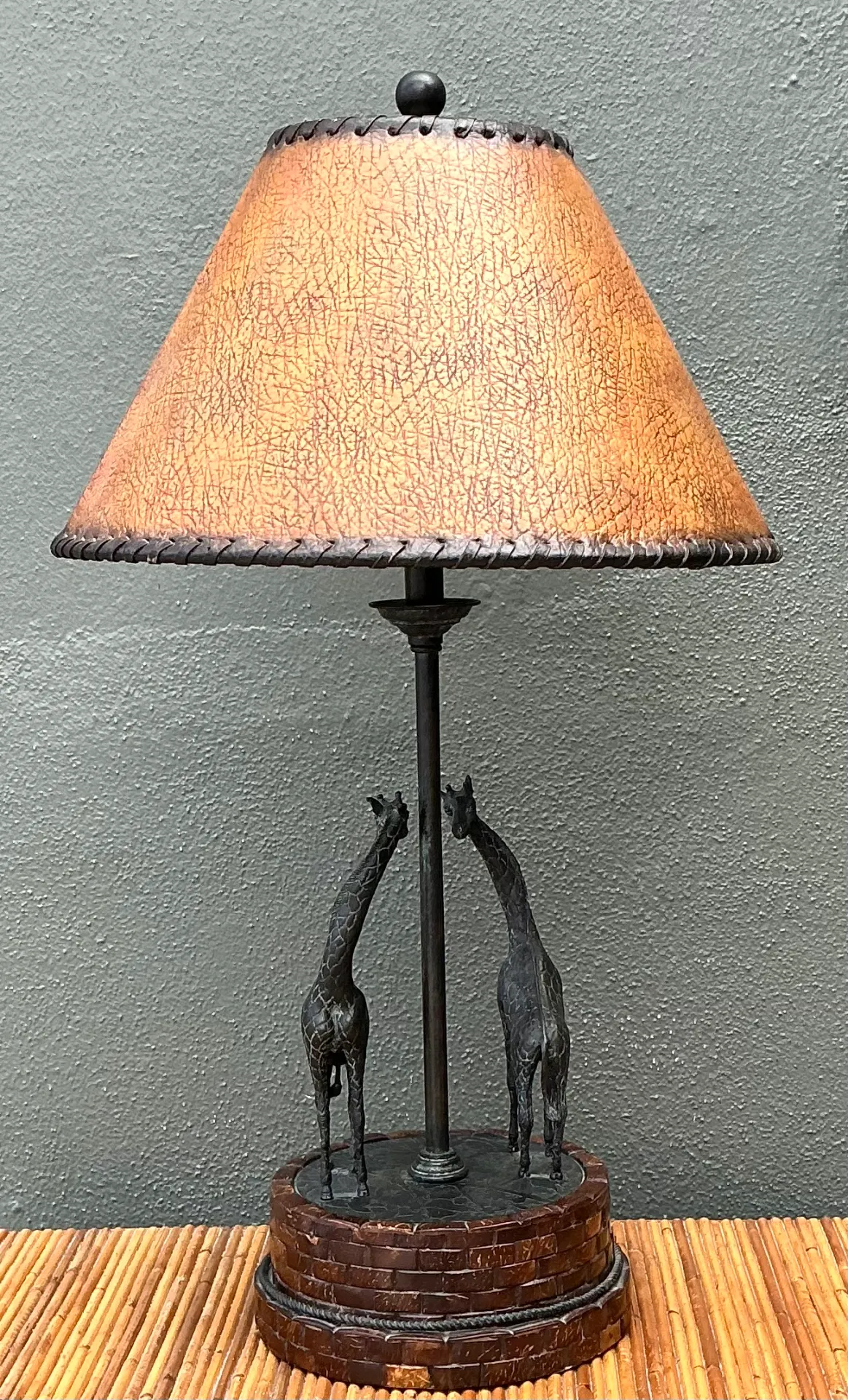 Vintage Maitland Smith Giraffe Bronze Table Lamp — additional photo 3