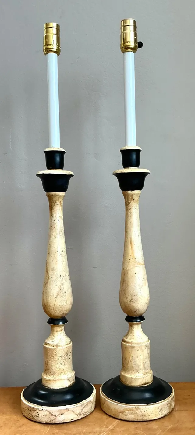 Vintage Sarreid Candlestick Lamps - A Pair — additional photo 8