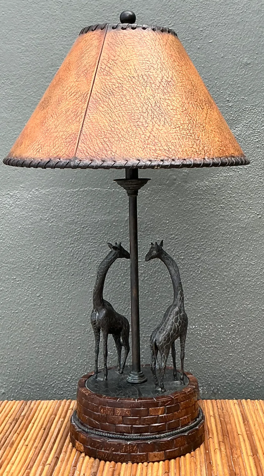 Vintage Maitland Smith Giraffe Bronze Table Lamp — additional photo 6