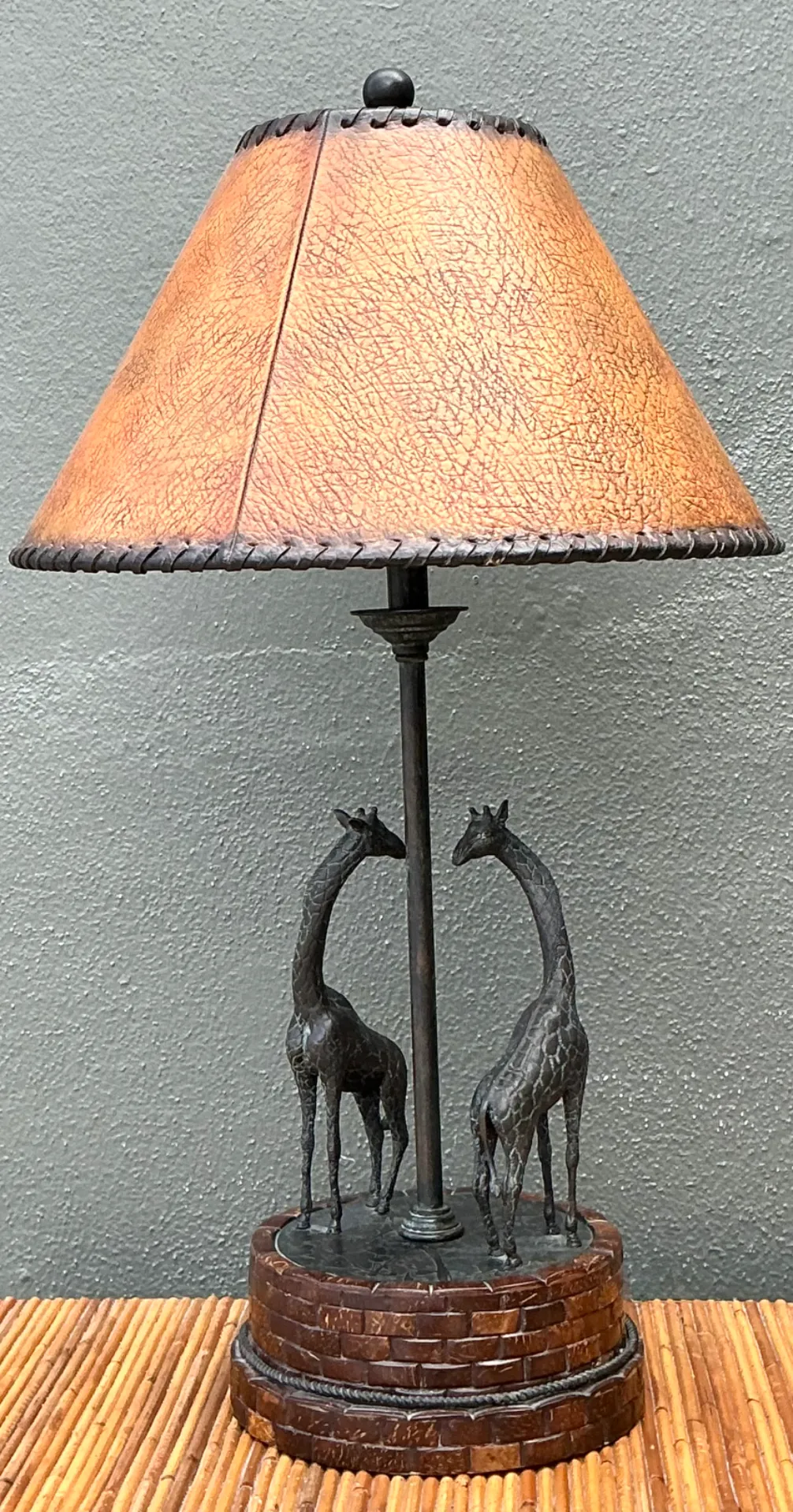 Vintage Maitland Smith Giraffe Bronze Table Lamp — additional photo 2
