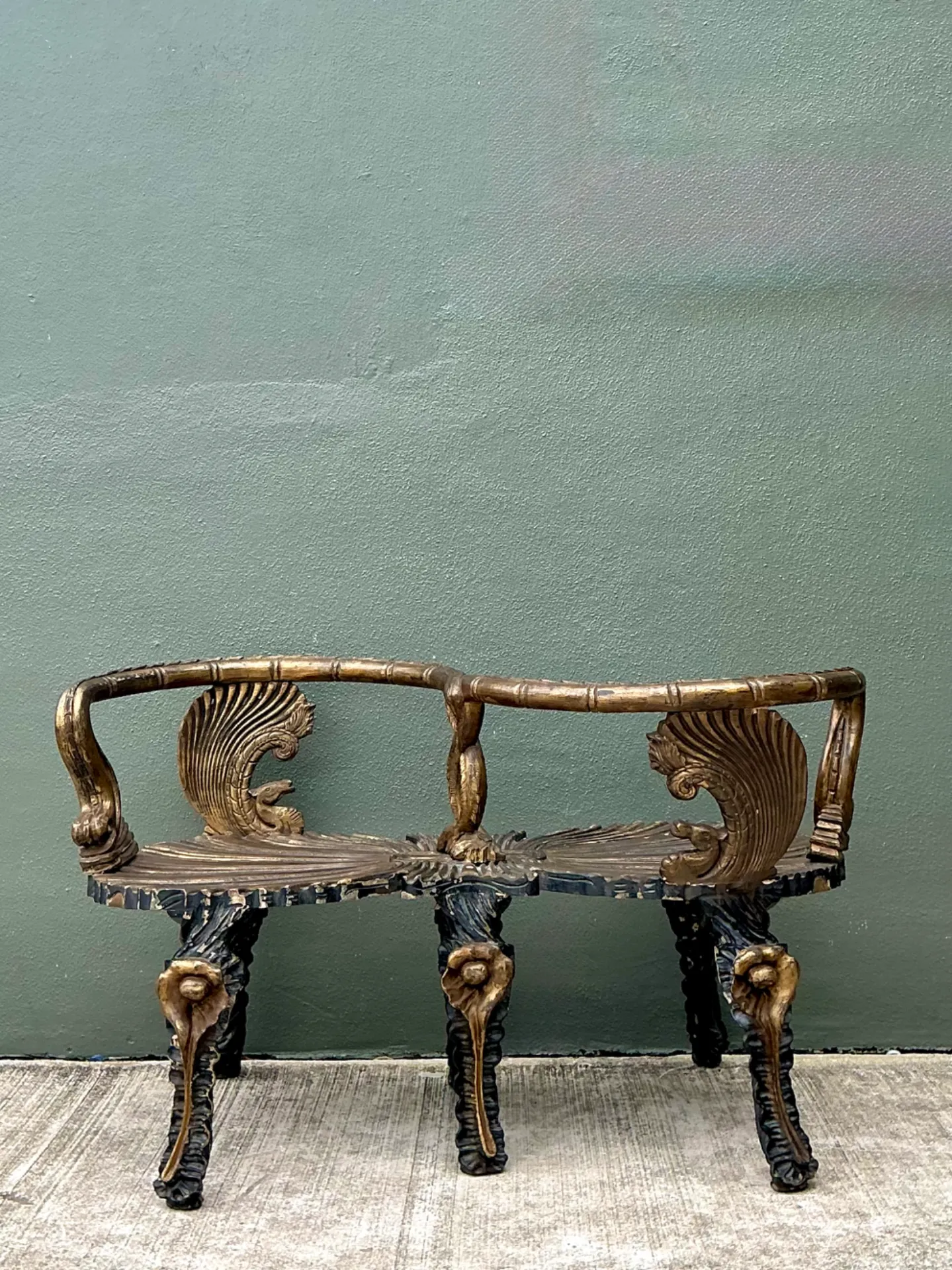 Vintage Gilt Carved Grotto Tete-A-Tete — additional photo 6