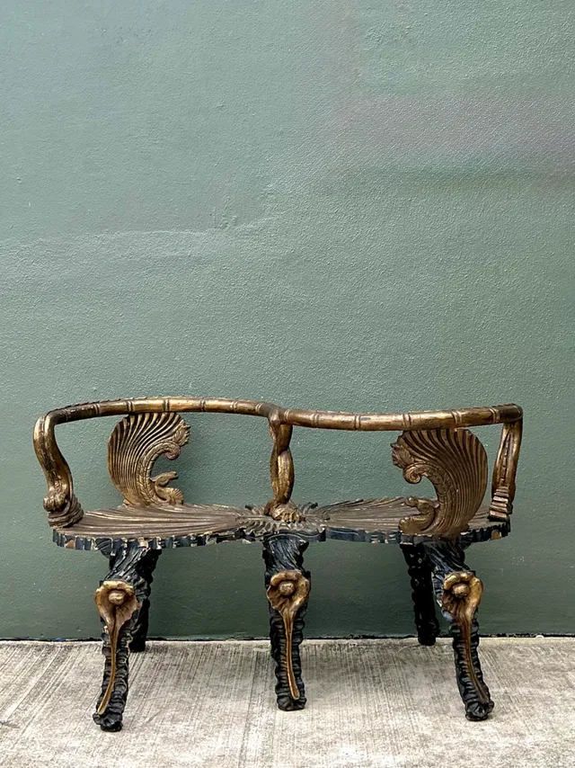 Vintage Gilt Carved Grotto Tete-A-Tete — additional photo 6